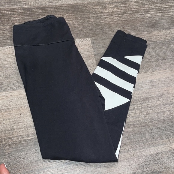 Adidas Large Logo Leggings size Small Blk/White - Picture 3 of 10